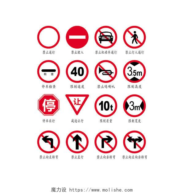 交通标识停车检查禁止通行标志牌